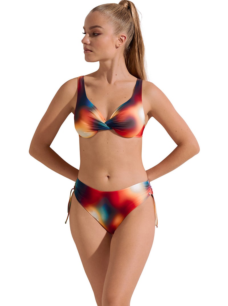 Bas maillot slip de bain taille haute côtés réglables Olympia Multicolore - Kiabi