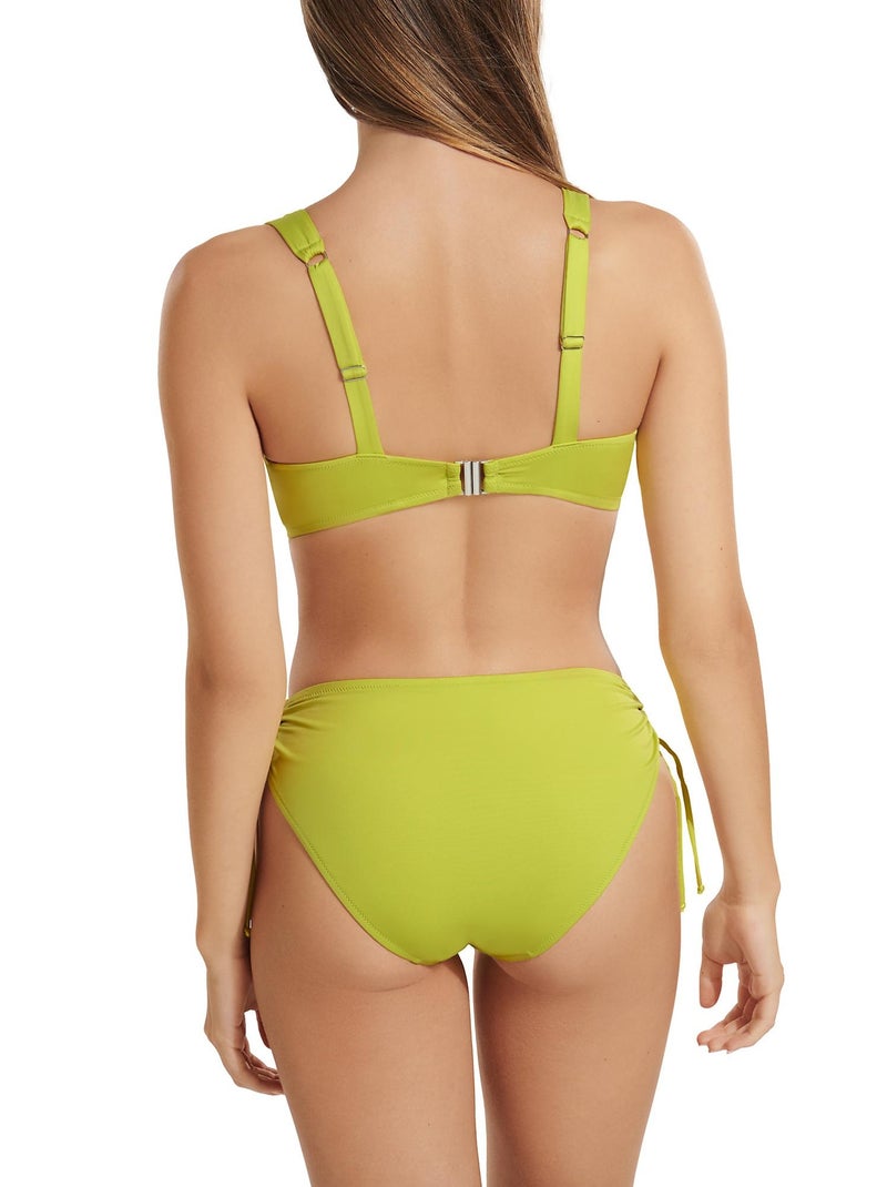 Bas maillot slip de bain taille haute côtés réglables Palma Vert - Kiabi