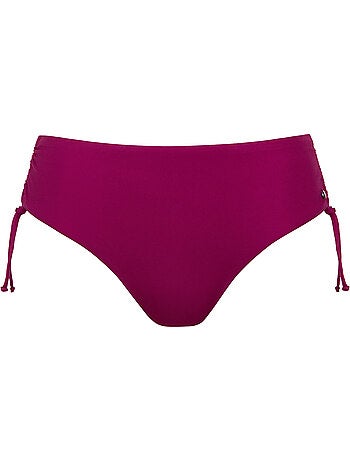 Bas maillot slip de bain taille haute côtés réglables Union Island Lis - VOS BELLES FORMES