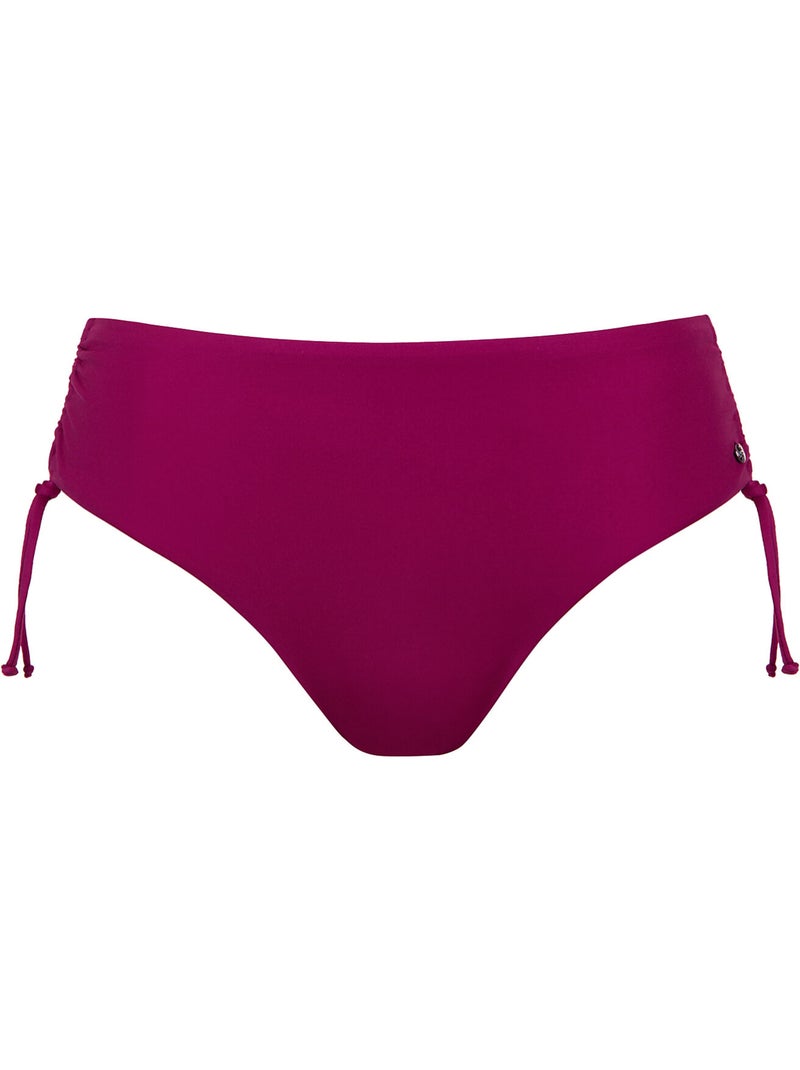 Bas maillot slip de bain taille haute côtés réglables Palma Violet - Kiabi