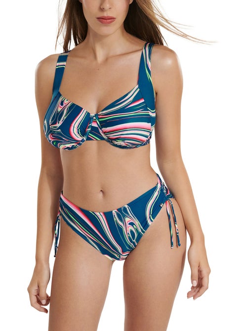 Bas maillot slip de bain taille haute côtés réglables Queensland - Kiabi