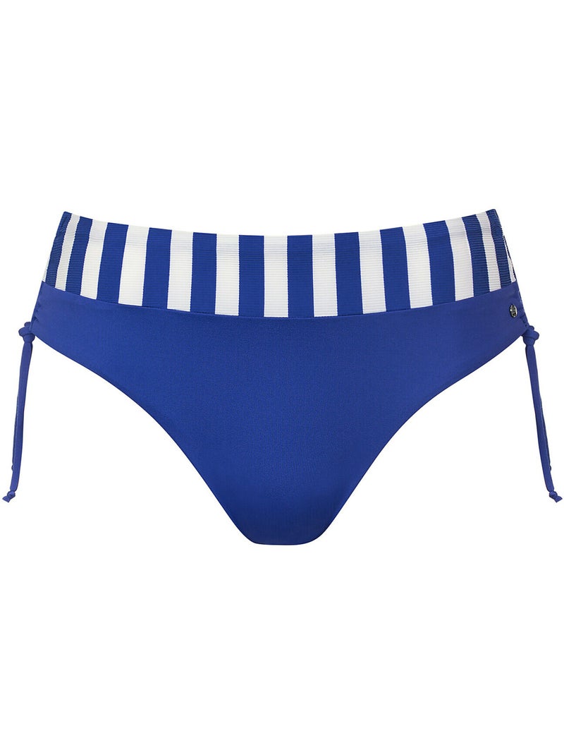 Bas maillot slip de bain taille haute côtés réglables Rhodes Bleu - Kiabi