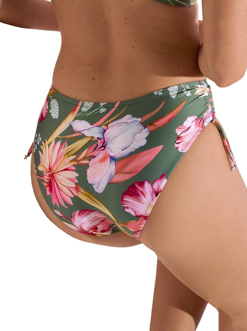 Bas maillot slip de bain taille haute côtés réglables Rimini Vert - Kiabi