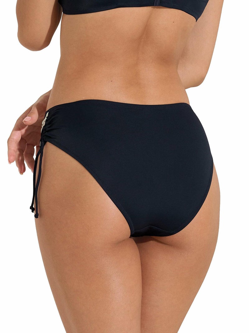 Bas maillot slip de bain taille haute côtés réglables Toulouse Bleu - Kiabi