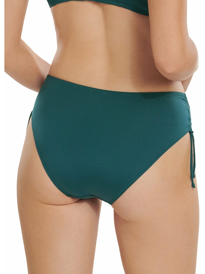 Bas maillot slip de bain taille haute côtés réglables Umbria Vert - Kiabi