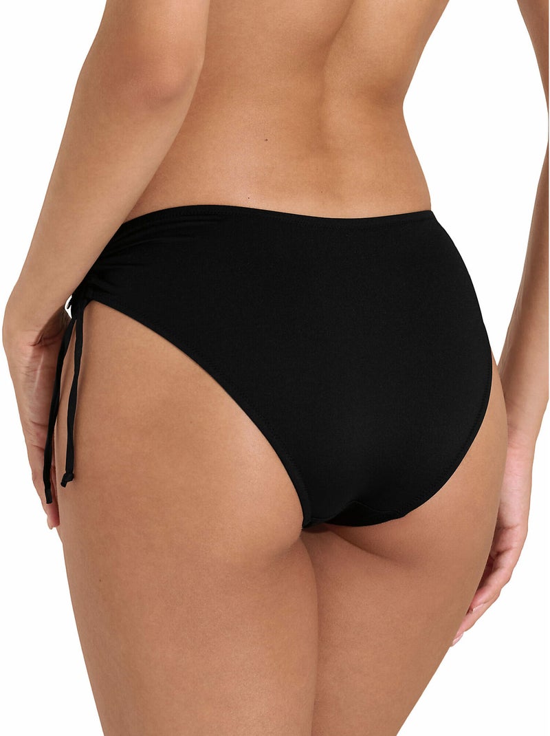 Bas maillot slip de bain taille haute côtés réglables Union Island Noir - Kiabi