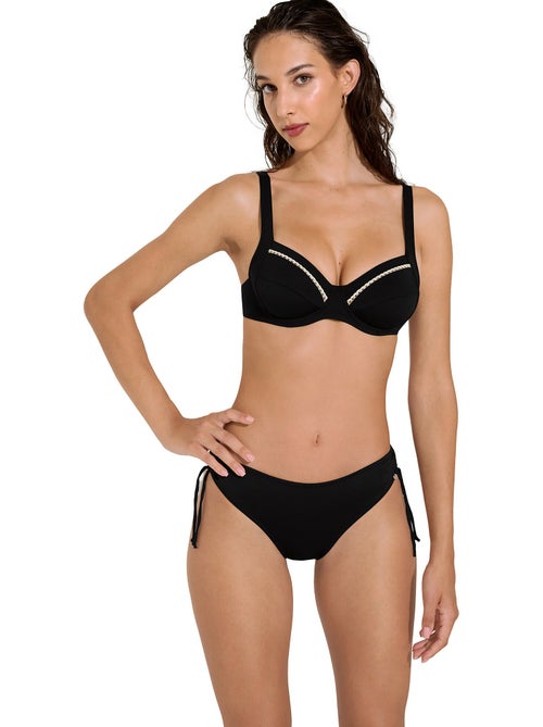 Bas maillot slip de bain taille haute côtés réglables Union Island - Kiabi
