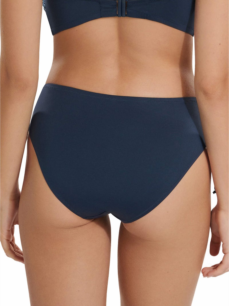 Bas maillot slip de bain taille haute côtés réglables Veracruz Bleu - Kiabi