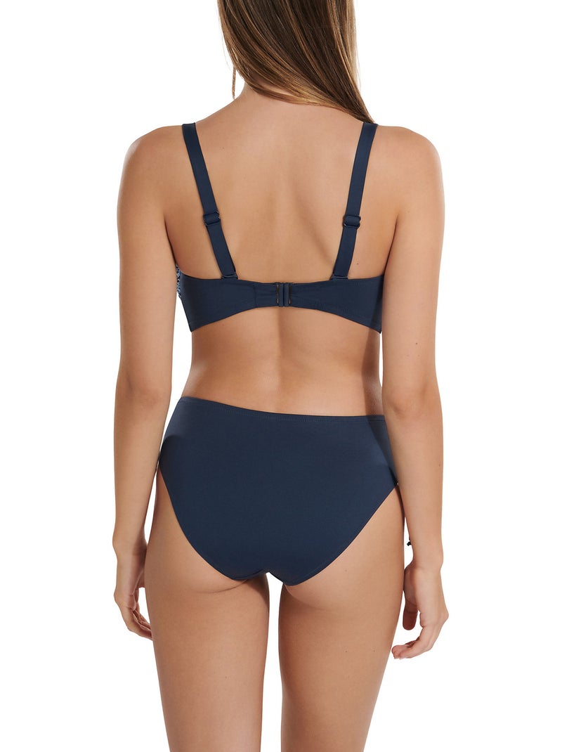 Bas maillot slip de bain taille haute côtés réglables Veracruz Bleu - Kiabi
