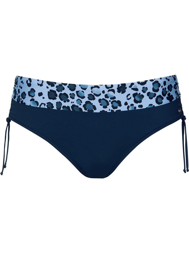 Bas maillot slip de bain taille haute côtés réglables Veracruz Bleu - Kiabi