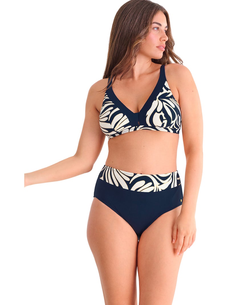 Bas maillot slip de bain taille haute GOLD COAST Bleu - Kiabi