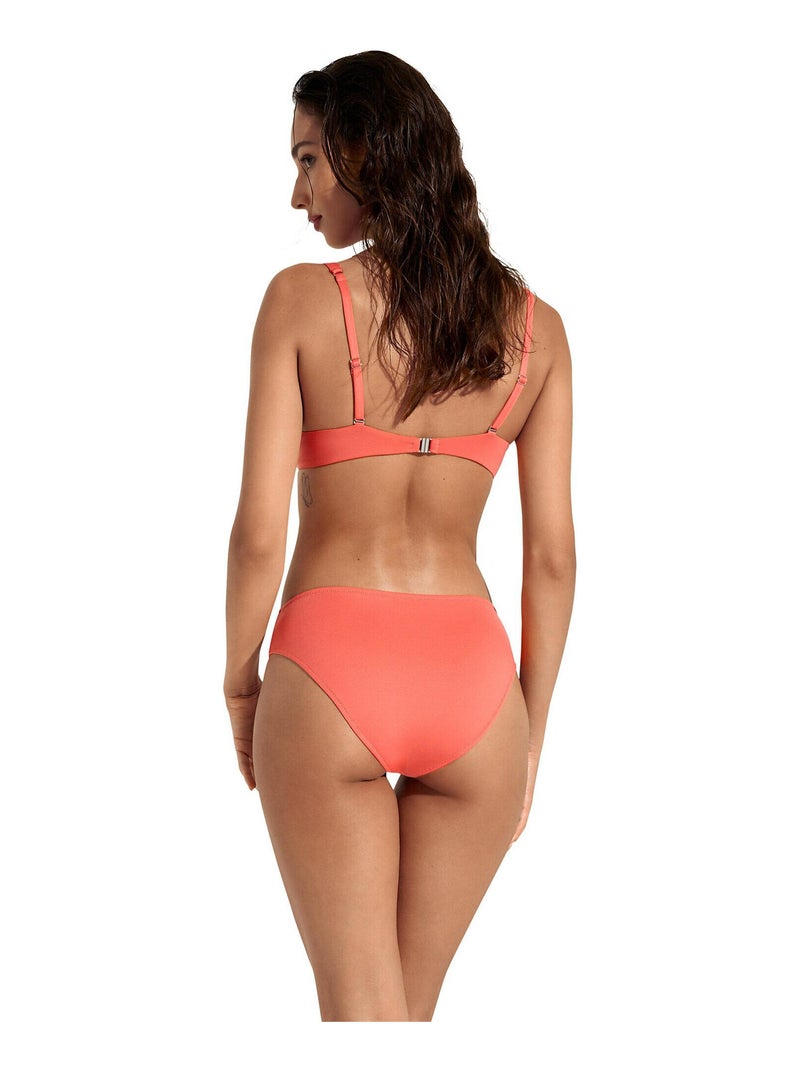 Bas maillot slip de bain taille haute Iceland Orange - Kiabi