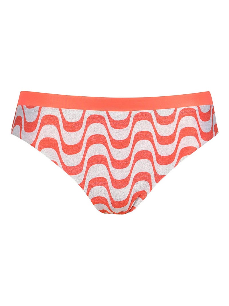 Bas maillot slip de bain taille haute Iceland Orange - Kiabi