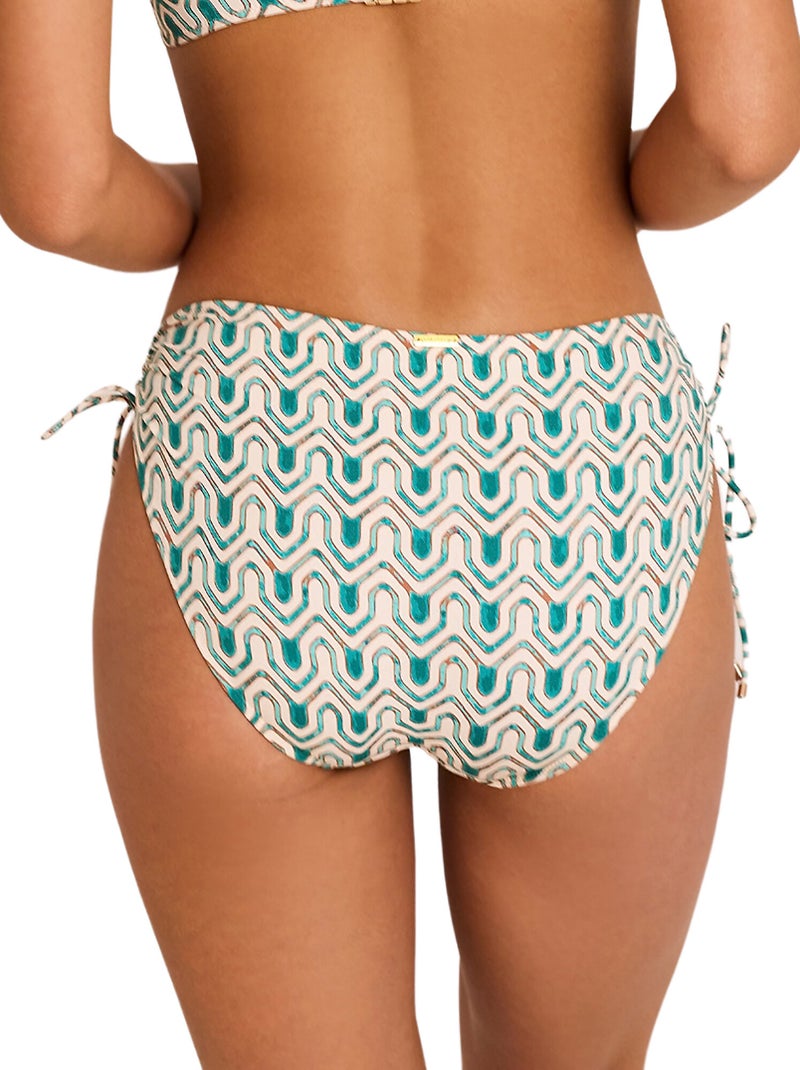 Bas maillot slip de bain taille haute KALEIDO Vert - Kiabi