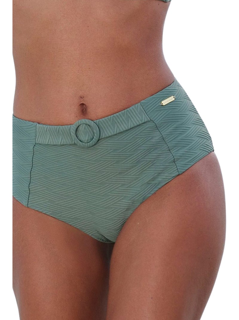 Bas maillot slip de bain taille haute Loretta Kaki - Kiabi