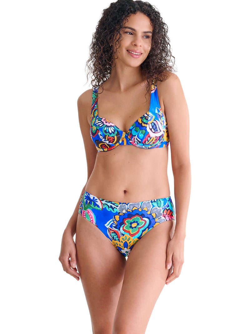 Bas maillot slip de bain taille haute MEXICO Bleu - Kiabi