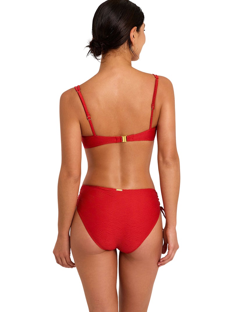 Bas maillot slip de bain taille haute NAUTILUS Rouge - Kiabi