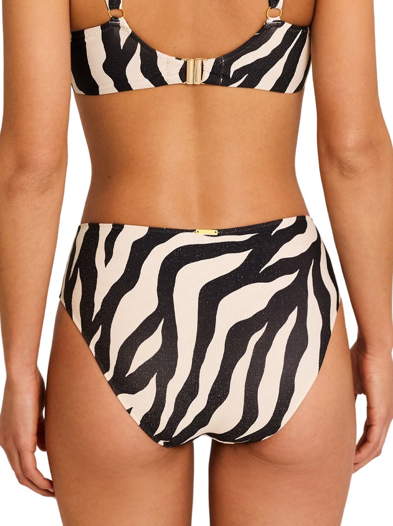 Bas maillot slip de bain taille haute OBERON Noir - Kiabi