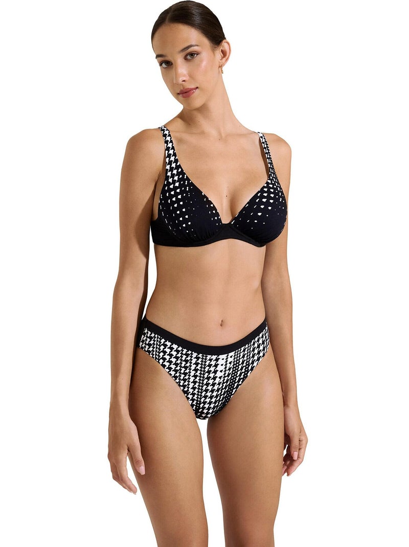 Bas maillot slip de bain taille haute Quito Noir - Kiabi