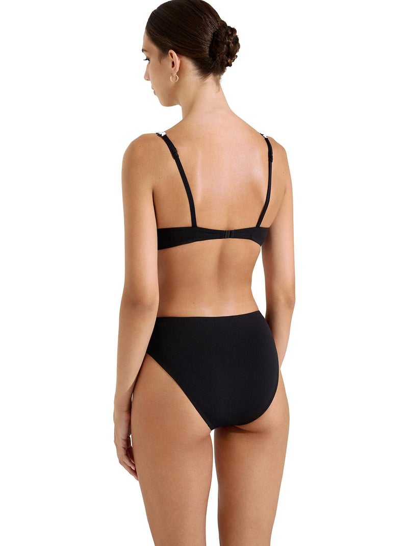 Bas maillot slip de bain taille haute Quito Noir - Kiabi