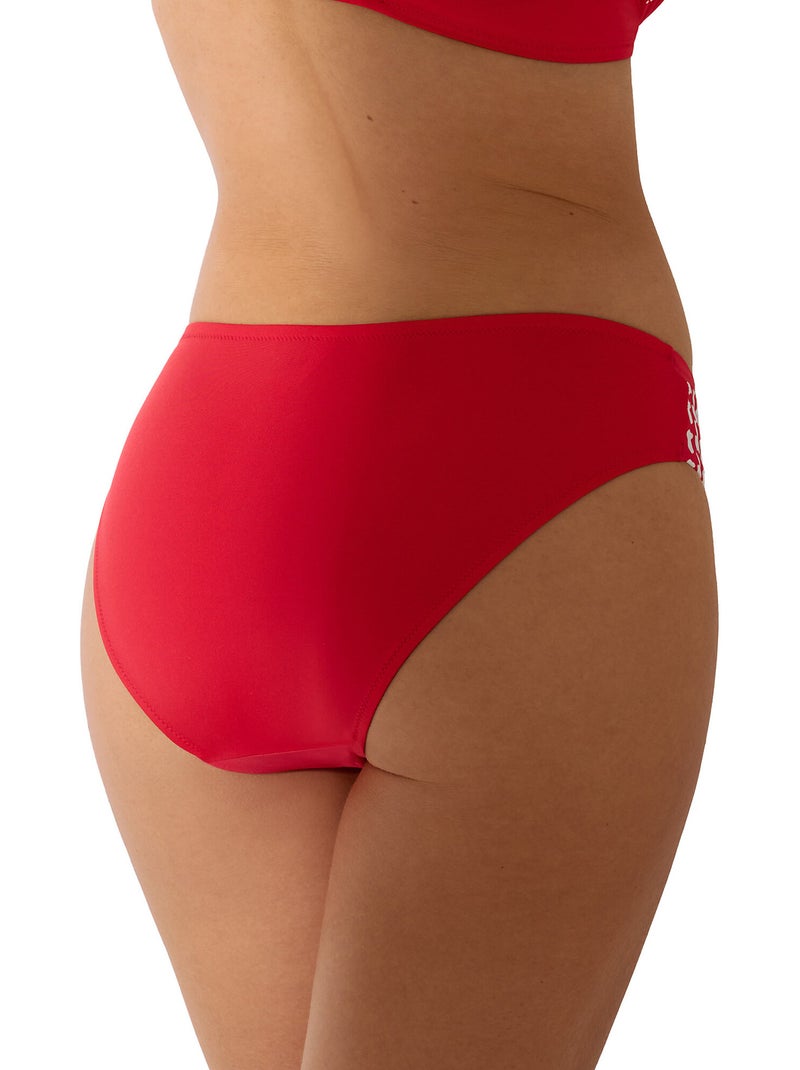 Bas maillot slip de bain taille haute Quito Rouge - Kiabi