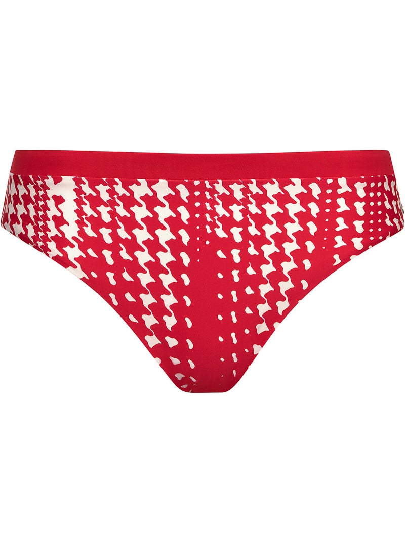 Bas maillot slip de bain taille haute Quito Rouge - Kiabi