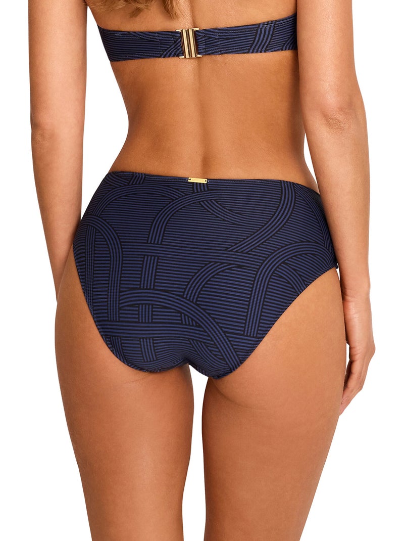 Bas maillot slip de bain taille haute REVERIE Bleu marine - Kiabi