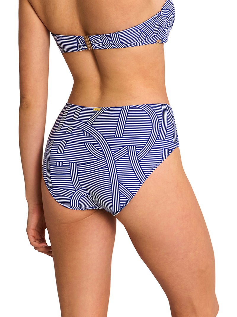 Bas maillot slip de bain taille haute REVERIE Bleu - Kiabi