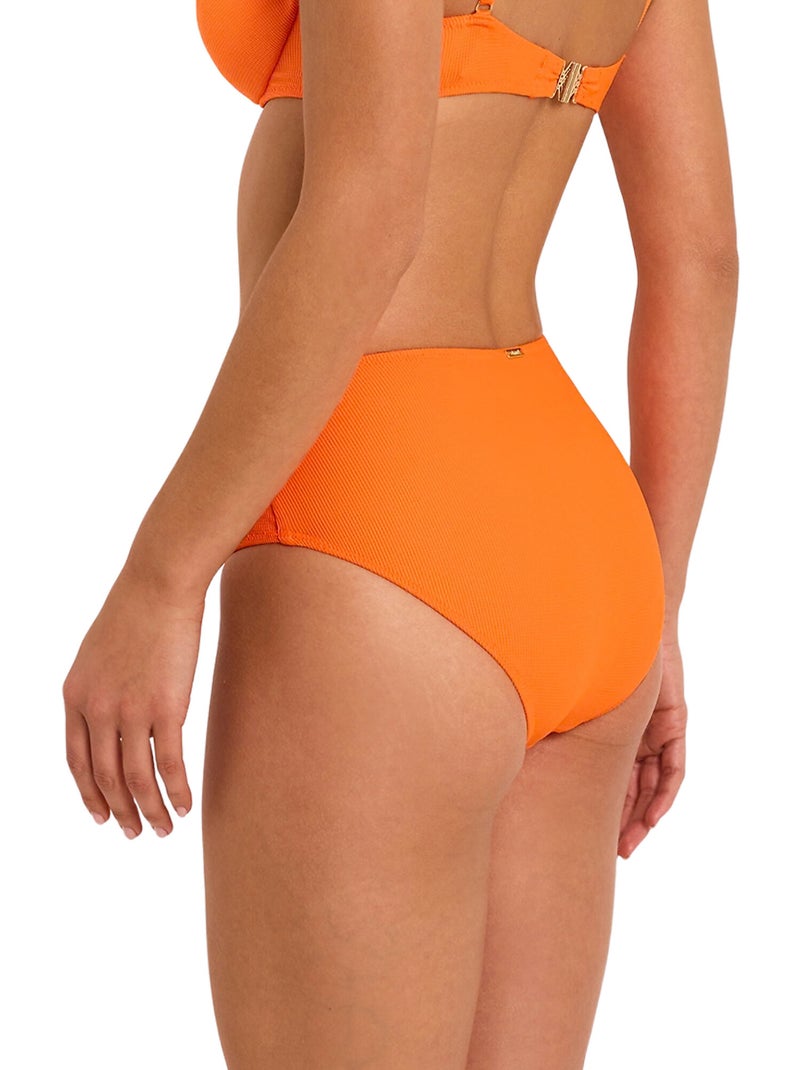 Bas maillot slip de bain taille haute SOLSTICE Orange - Kiabi