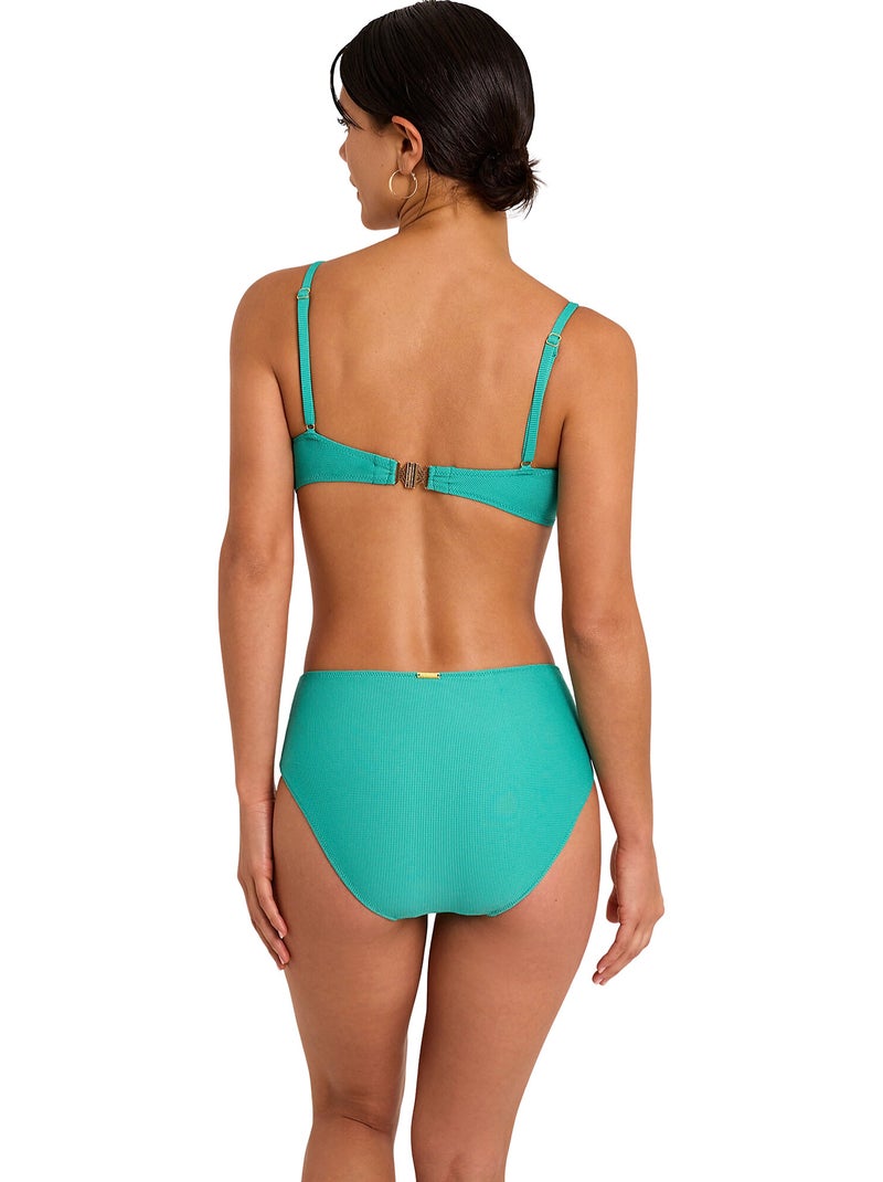Bas maillot slip de bain taille haute SOLSTICE Vert - Kiabi