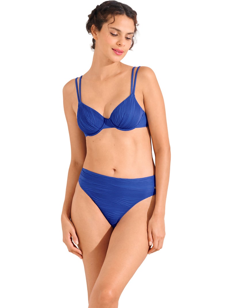 Bas maillot slip de bain taille haute SORRENTO Bleu - Kiabi
