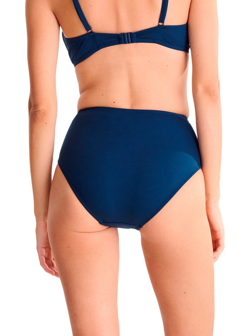 Bas maillot slip de bain taille haute SYDNEY Bleu marine - Kiabi
