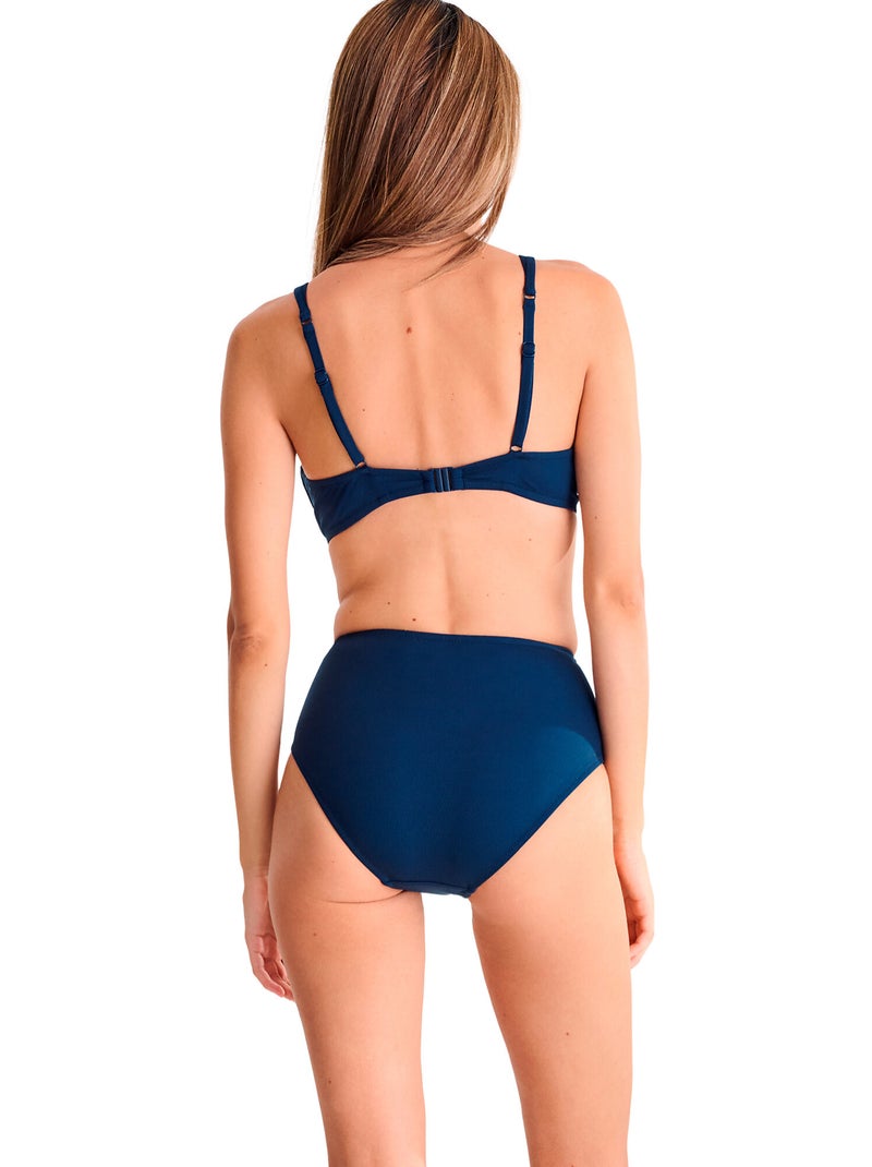 Bas maillot slip de bain taille haute SYDNEY Bleu marine - Kiabi