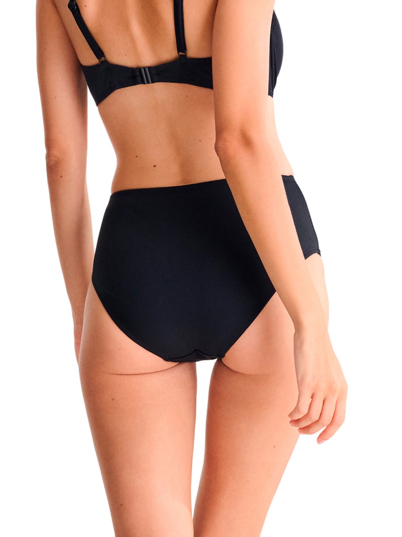 Bas maillot slip de bain taille haute SYDNEY Noir - Kiabi