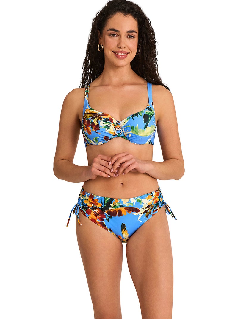 Bas maillot slip de bain taille haute TROPICO Bleu - Kiabi