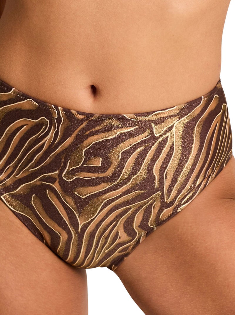 Bas maillot slip de bain taille haute UTOPIA Marron - Kiabi