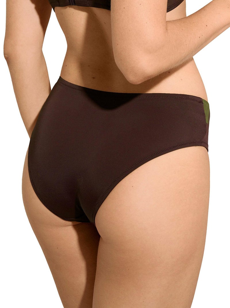 Bas maillot slip de bain taille haute Viviero Marron - Kiabi