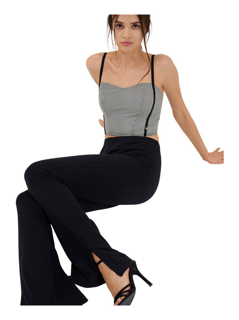 Bas pyjama pantalon évasé Mia Noir - Kiabi