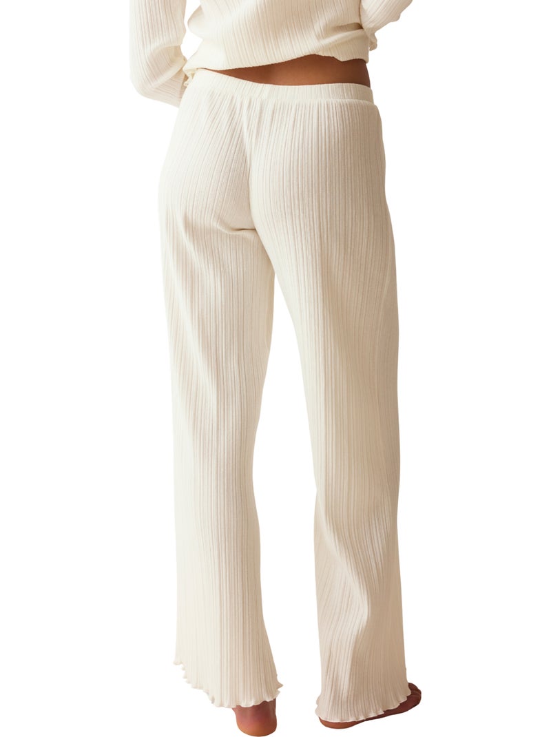 Bas pyjama pantalon versatile rib Ecru - Kiabi
