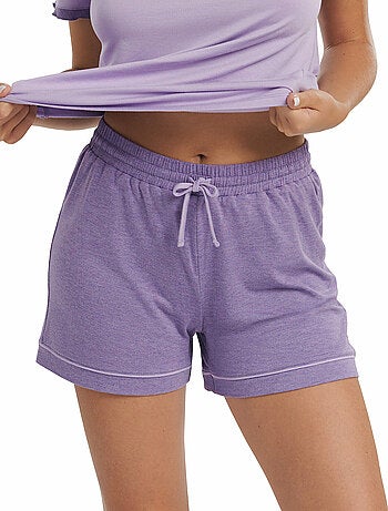 Soldes Pyjashort femme Pyjama short femme Short de nuit violet