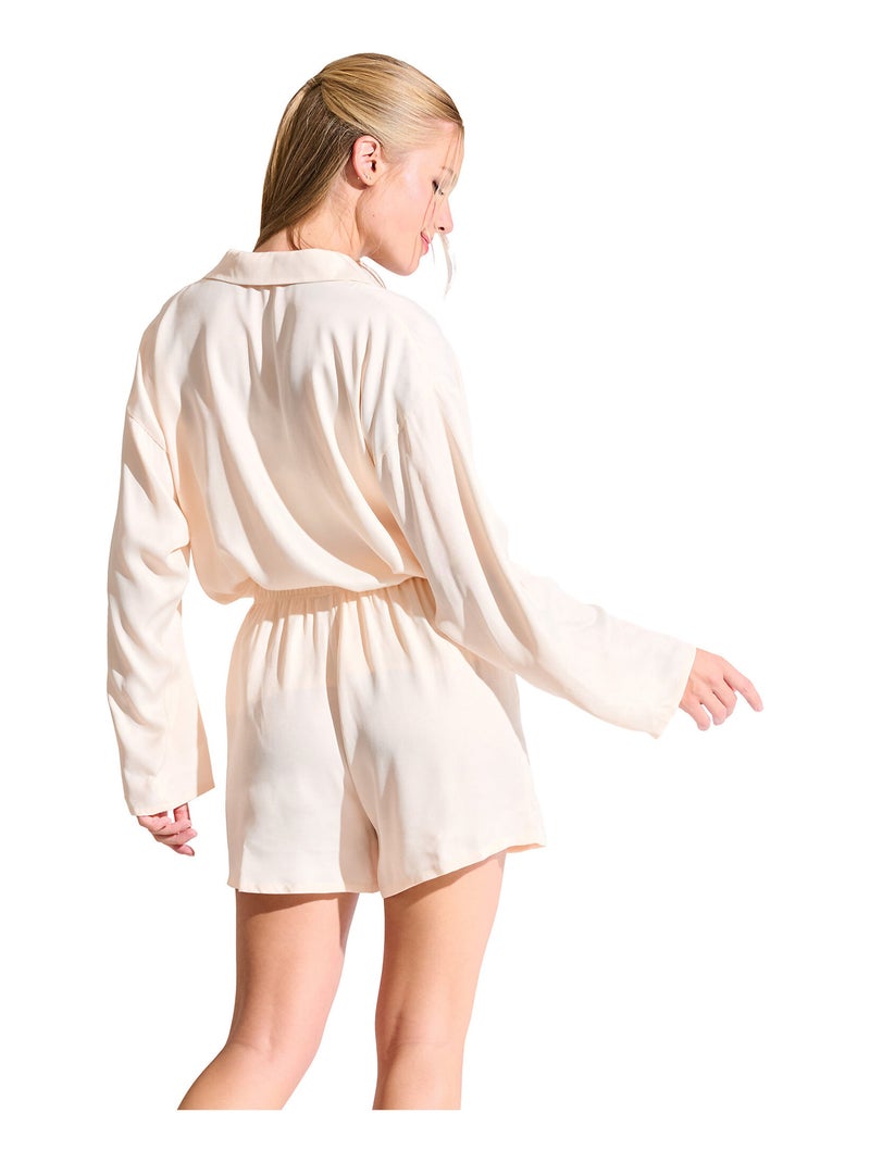 Bas pyjama short PARIS Ecru - Kiabi