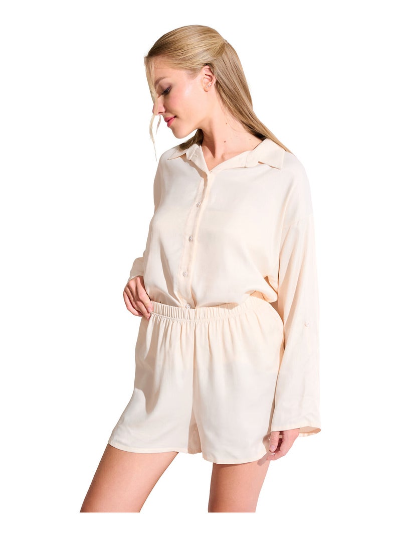 Bas pyjama short PARIS Ecru - Kiabi