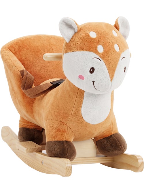 Bascule bébé cerf du japon effets sonores siège ceinture marron - Kiabi