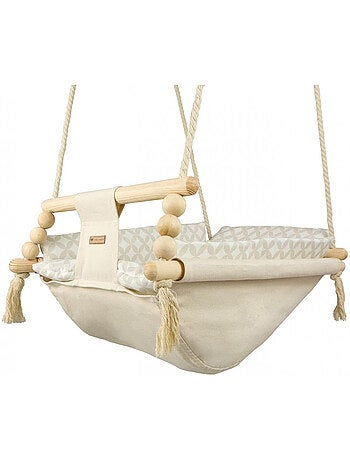 Bascule pour bébé gris, bleu marine