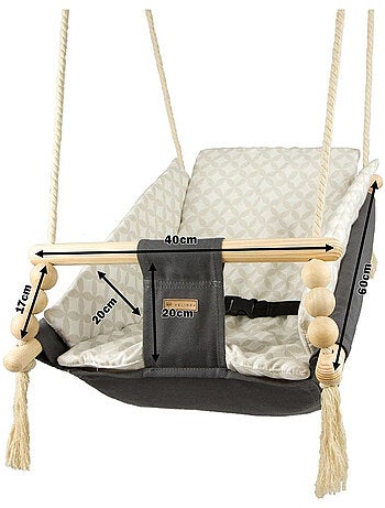 Bascule pour bébé gris, bleu marine