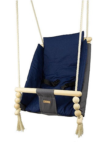 Bascule pour bébé gris, bleu marine