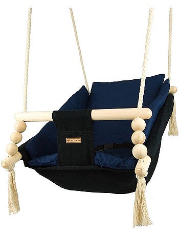Bascule pour bébé gris, bleu marine