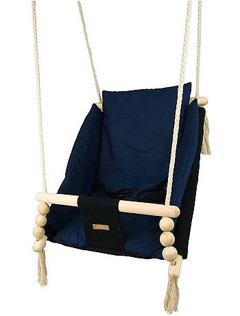 Bascule pour bébé gris, bleu marine