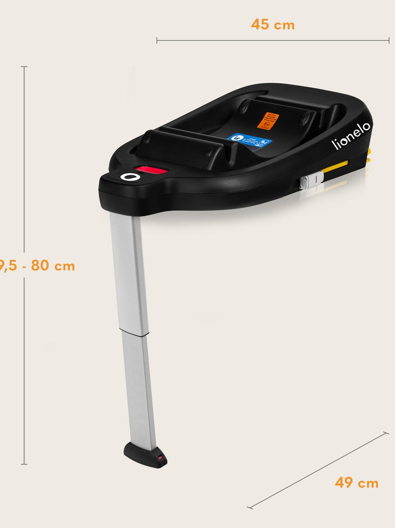 Base ISOFIX - LIONELO - Base de siège auto - Compatible avec Lemmy i-size et Astrid i-Size Noir - Kiabi