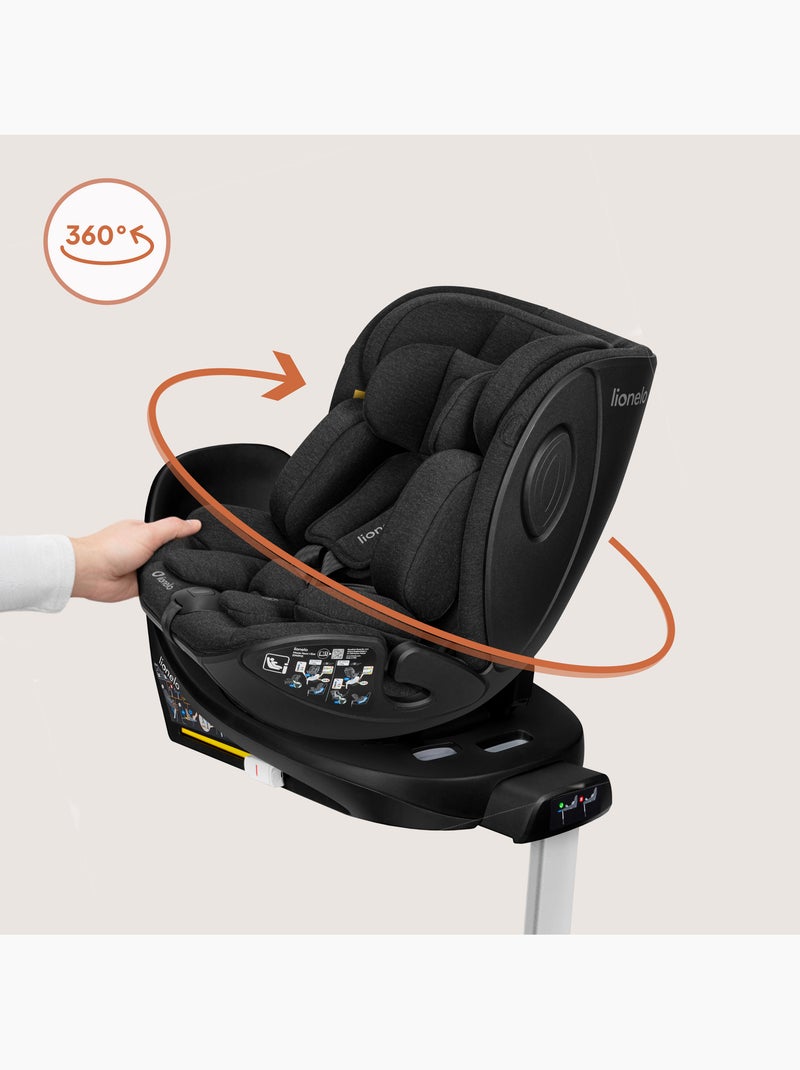 Base ISOFIX - LIONELO Moxie Plus i-Size - Pivotant 360° - Pliable - Support stabilisateur Noir Noir - Kiabi